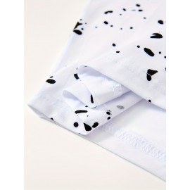 Chic Printed T-shirt, Men's Casual Street Style Stretch Round Neck Tee Shirt For Summer