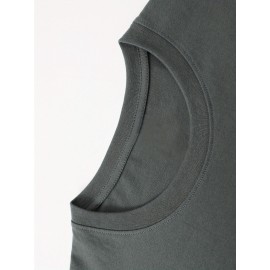 Simple and stylish E-letter printed men's round neck short sleeved T-shirt, comfortable and breathable casual sports top suitable for spring and summer vacation leisure