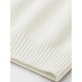 1pc HDW Men'S Casual Viscose Sweater - Crew Neck, Solid Color, Loose Fit, Knit Fabric with Slight Stretch, Regular Style