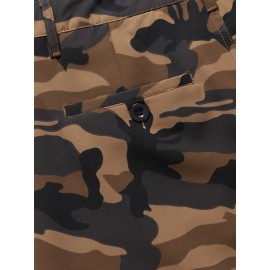 Men's Cotton Cargo Shorts With Pockets, Fashion Multi-pocket Zip Up Shorts For Summer Outdoor