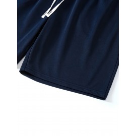 They Who Stand Print, Men's Breathable Drawstring Pants, Loose Casual Waist Simple Style Comfy Shorts For Spring Summer Outdoor Fitness Cycling Climbing Mountain Holiday Daily Commute Dates Sports Workout Trousers